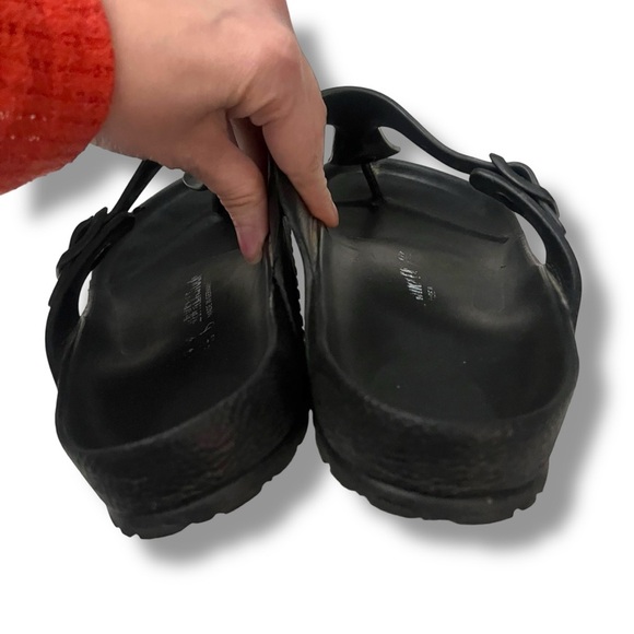 Birkenstock Gizeh EVA Sandals Shoes Mens Size 41 Black Adjustable Buckle Comfort - Picture 4 of 7